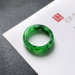 2025天然缅甸翡翠A货冰种辣色指环16.5号0723M105