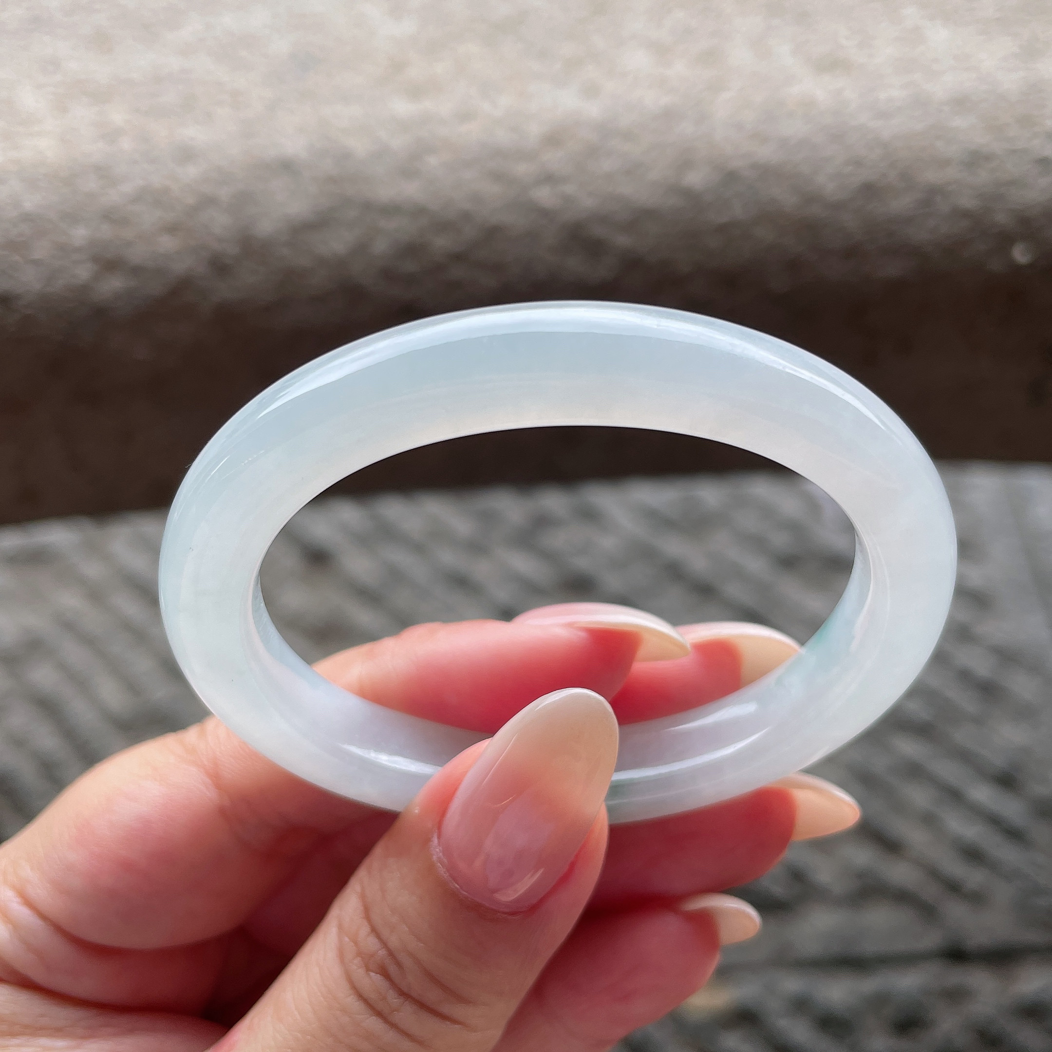 2026天然缅甸翡翠A货冰种飘花贵妃手镯51圈口0415X5