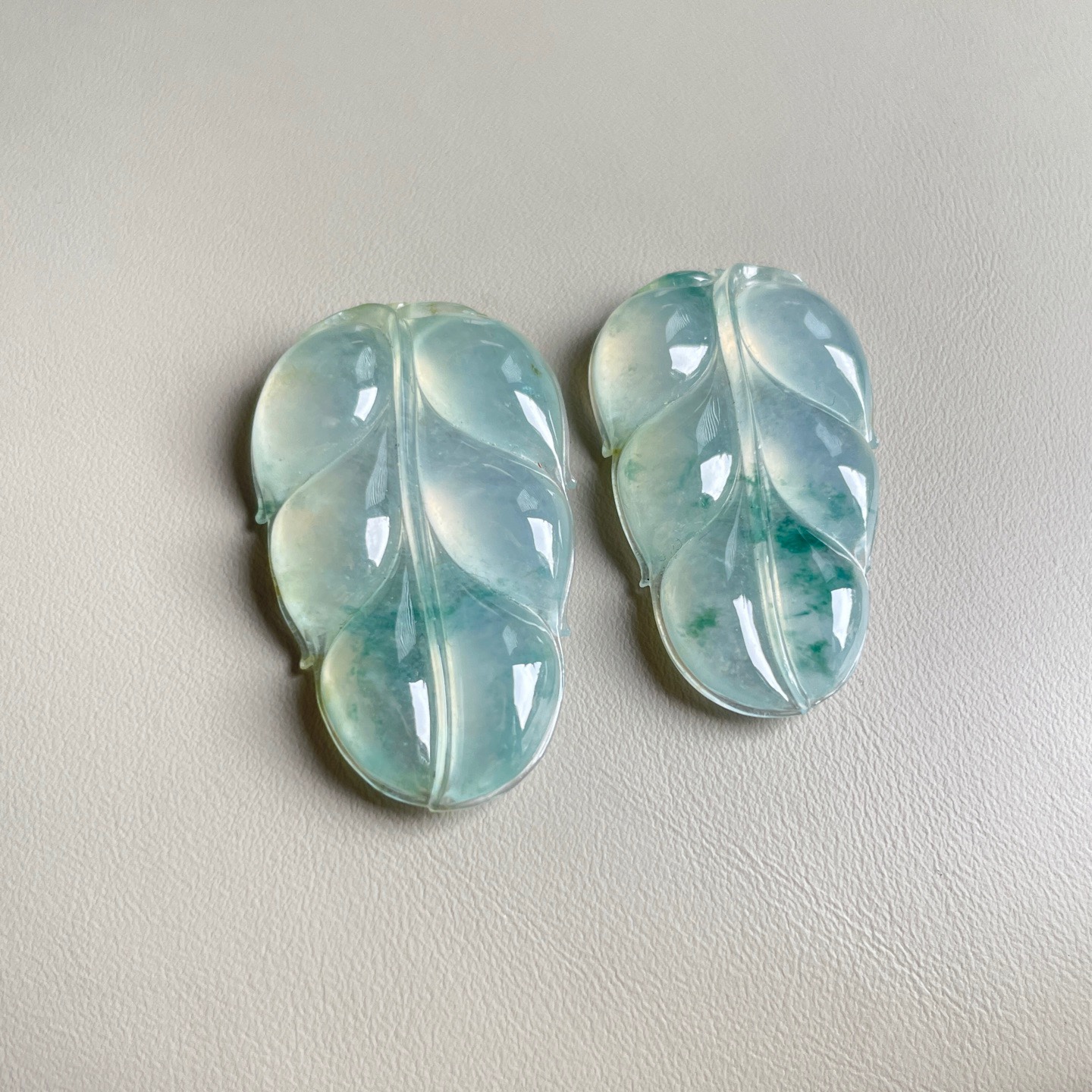 2025天然缅甸翡翠A货冰种飘花叶子吊坠单个价0417JP104