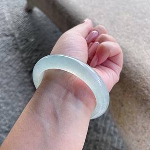 2025天然缅甸翡翠A货冰种晴水正圈手镯55圈口1019QH6