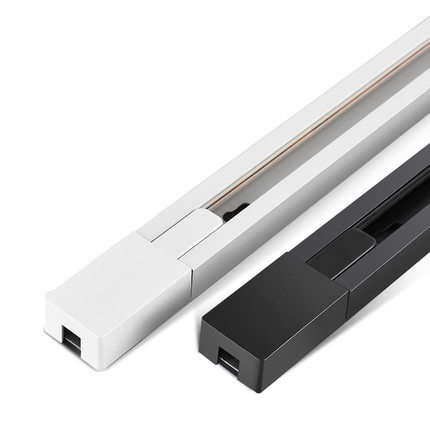 led轨道灯轨道条1m1.5米导轨式全套服装店背景墙展厅铜导轨条黑色