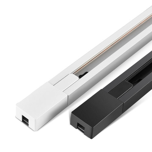 led轨道灯轨道条1m1.5米导轨式全套服装店背景墙展厅铜导轨条黑色