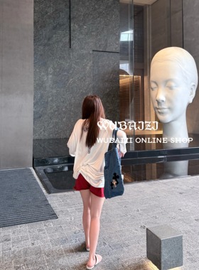 WUBAIZI | 25s高级感防晒打底超软糯十字架印花休闲长袖T恤打底女