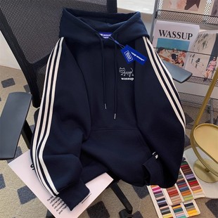 薄款 wassup美式 秋装 2025新款 休闲上衣 重磅情侣连帽卫衣外套男女款