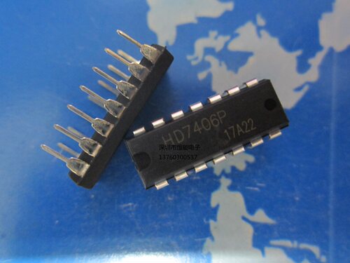 全新原装 HD7406P SN7406N DIP-14 六反相缓冲器/驱动器SN74HC06N