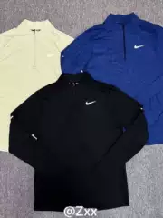 Nike Men's Autumn Sports Running Training Quick-Drying Breathable Half-Zip Long Sleeve T-Shirt Dd4757