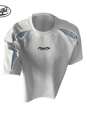 PAEFA字母logo印花宽松日常休闲百搭通勤圆领正肩短袖T恤男女同款