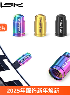 RISK山地公路自行车钛合金螺丝轮组内胎气嘴帽法嘴气门帽防尘盖子
