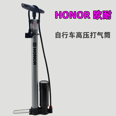 欧耐山地公路自行车立式打气筒 摩托车电三轮高压打气筒带气压表