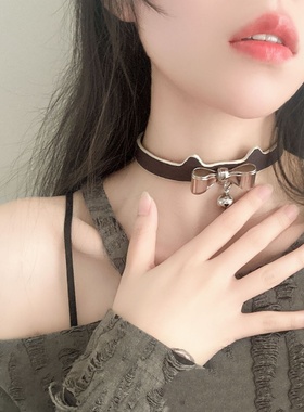 Aura Collar轻奢真皮原创猫耳朵温变蛇纹PUPPY choker项圈牵引绳
