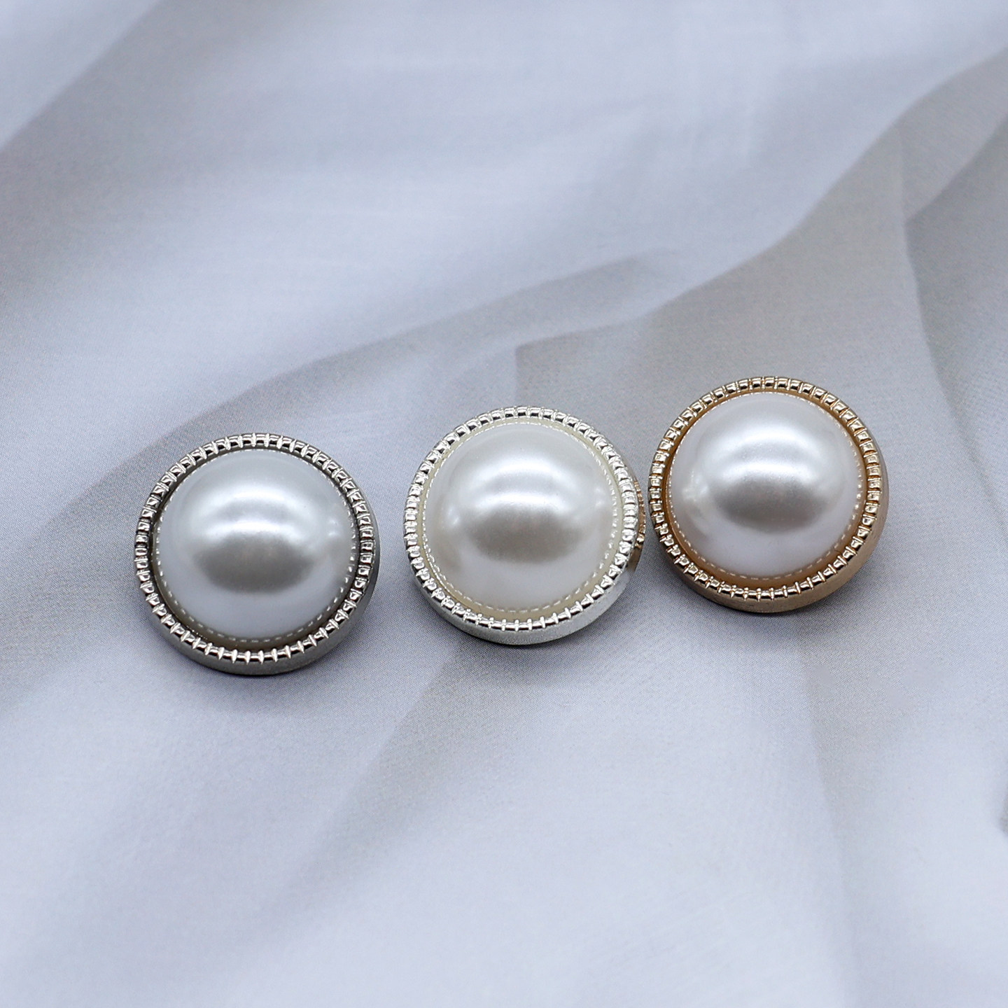 金属珍珠纽扣高档小香风百搭圆形上衣毛衣钮扣衬衫袖口连衣裙扣子