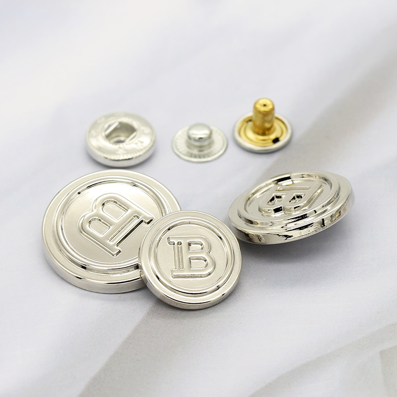 时尚复古金属四合扣b字母纽扣小香风外套按扣男女羽绒服夹克装饰