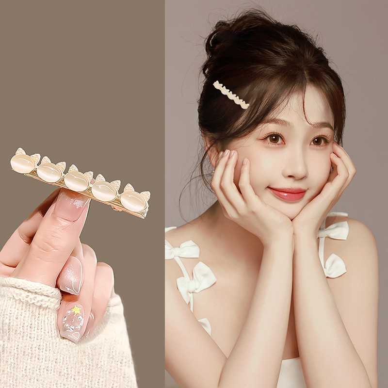 可爱小猫发夹女新款高端