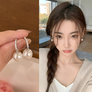 耳饰 法式 复古珍珠款 耳环女款 轻奢高级感小众耳钉超闪简约气质新款