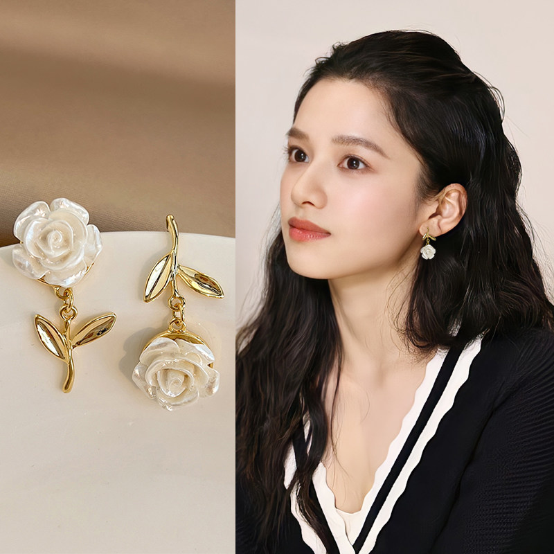 干枯玫瑰耳环女2025爆款高端气质复古耳钉港风网红小众设计感耳饰,饰品/流行首饰/时尚饰品新,耳环,淘宝优惠券,粉丝福利购,淘宝优惠卷