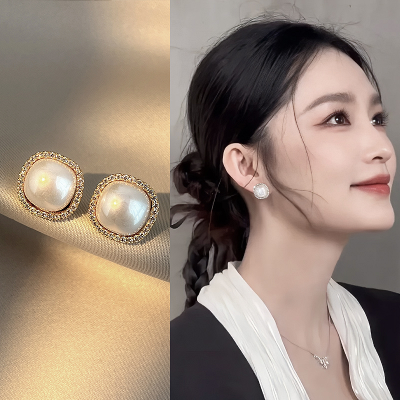 法式复古珍珠款耳环女2025新款