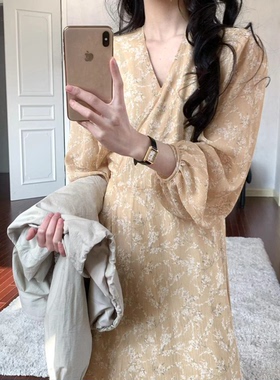 2025上新!小清新碎花一片式系带中长款连衣裙  OLL-7023#清仓