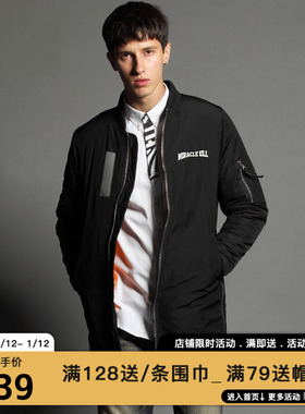 MIRACLE KILL假日系列潮牌英文字母中长款夹棉防水风衣夹克男女