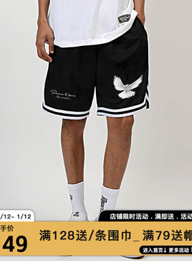 MIRACLE KILL 潮牌新款和平鸽子限定款印花宽松休闲篮球运动短裤