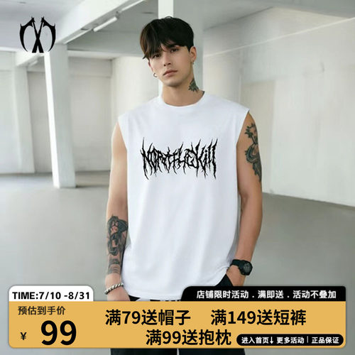 MIRACLEKILLL2026夏新款blackletter哥特字母印花抗皱无袖T恤男女