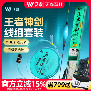 沃鼎王者神剑线组子线双钩无结套装 高灵敏浮漂饵料鲢鳙钓组全套