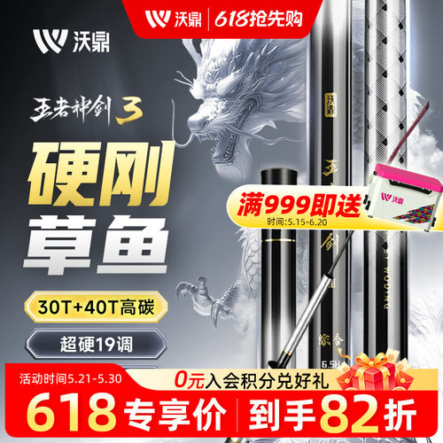 沃鼎草鱼竿王者神剑三代轻量大物