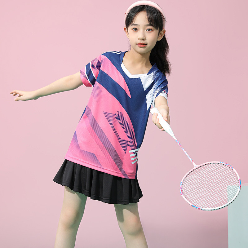女童羽毛球服乒乓球服男童儿童排球跳绳衣服运动训练队服套装印字