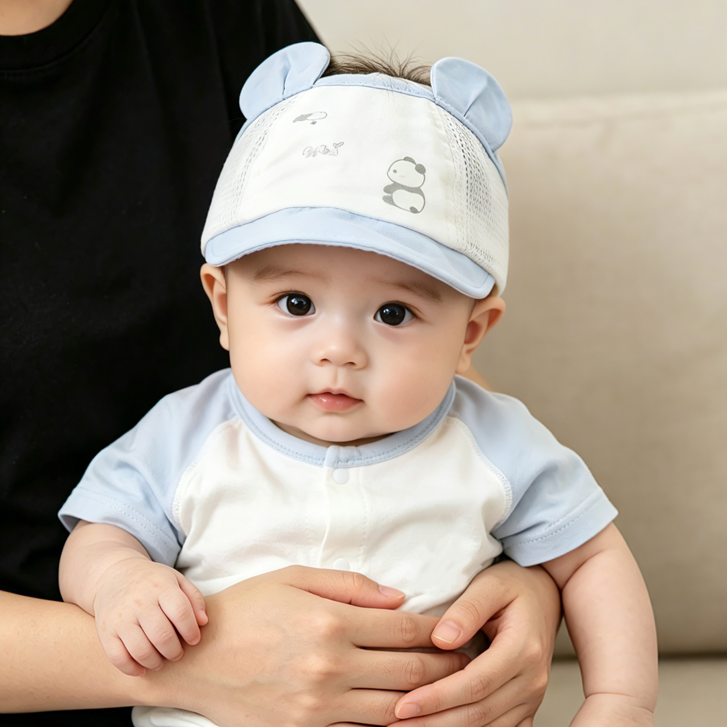 婴幼儿夏季薄款护囟门居家帽男孩女宝宝新生儿小月龄纯棉空顶胎帽