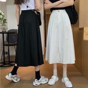 蓬蓬伞裙 2021秋冬季 大码 胖mm港味a字半身裙女韩版 高腰显瘦中长款
