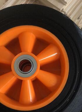 橡胶实心车胎手推车挤奶机地轮静音减震橡胶实心轮胎轮子工具车胎