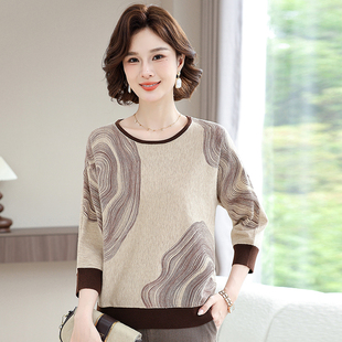 春装 母亲节衣服上衣针织衫 中年妈妈装 中老年女装 T恤 小衫 2025新款