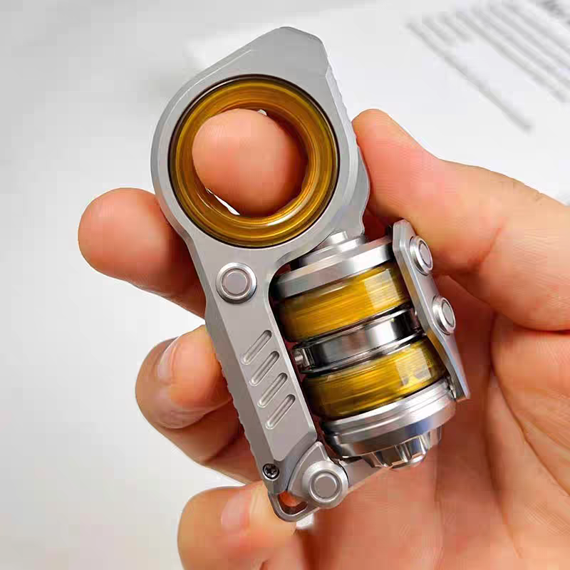 乐派震旦音叉甩蛋复合型指尖陀螺啪啪币推牌EDC解压玩具金属潮玩