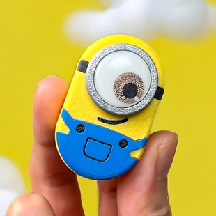 小黄人大眼萌机械直推旋转律动叮叮推牌edc解压玩具无聊减压神器