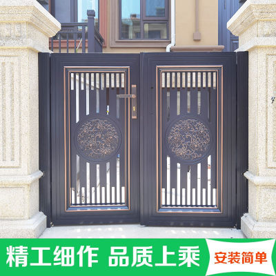 铝合金别墅庭院门户外花园门自建房电动单双开子母门院子栅栏大门