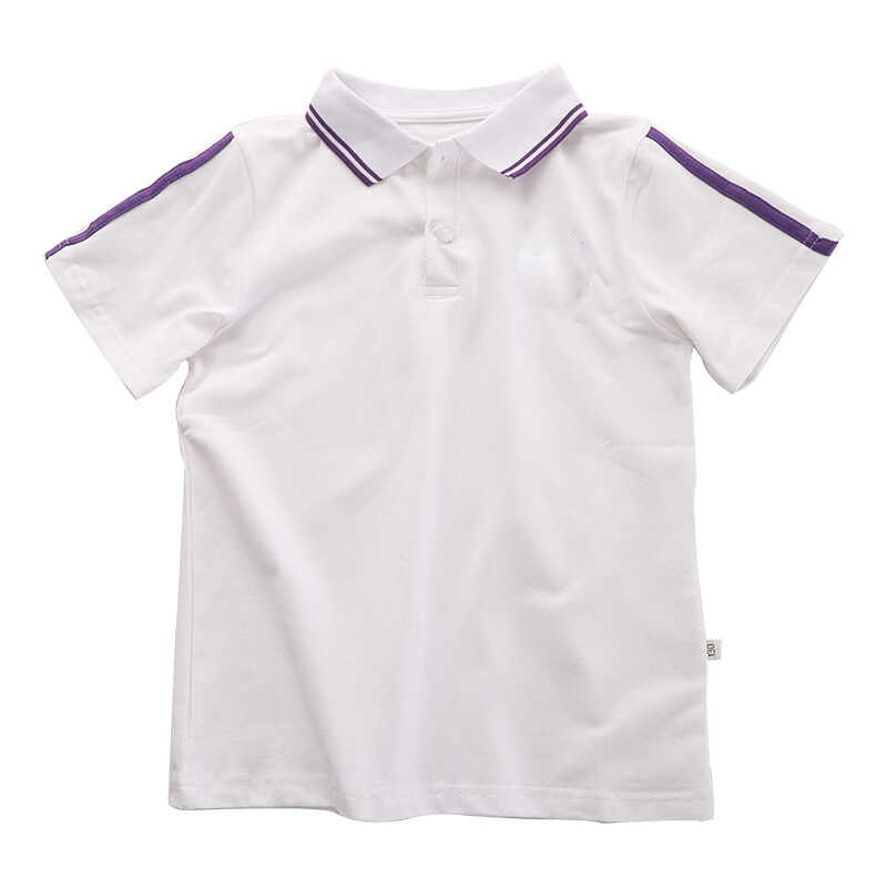 上海短袖白色polo衫校服浦东新区澧溪小学校服同款来图定制