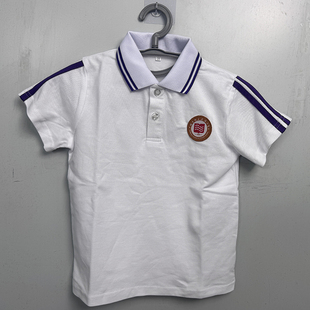 短袖白色polo衫校服上海市实验小学浦东新区澧溪小学校服同款定制