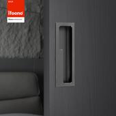 嵌入式 暗藏口袋门隐形拉手白色开槽隐藏推拉门把手衣柜柜门暗拉手