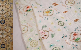 仿锦系列之 鹤鹿同春时花明制满绣比甲/马面裙