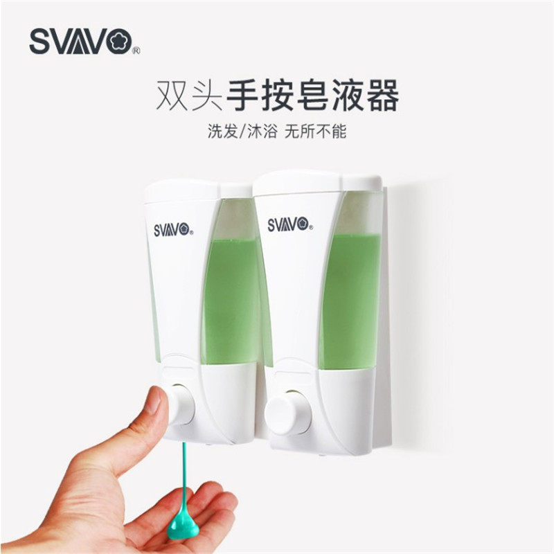 瑞沃皂液器手动卫浴双头皂液器