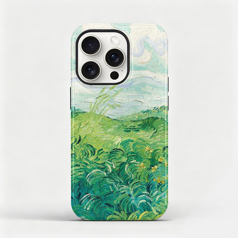 梵高绿色麦田适用苹果17promax手机壳iphone16pro油画软壳15艺术全包保护套14创意奢华壳13磨砂欧美12文艺壳