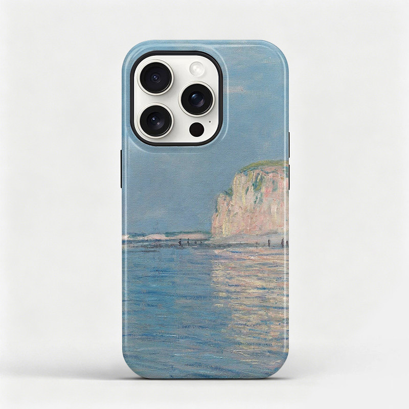 莫奈退潮适用iphone15promax手机壳苹果17pro软壳16plus油画艺术保护套14轻奢简约壳13全包防摔套12磨砂硅胶