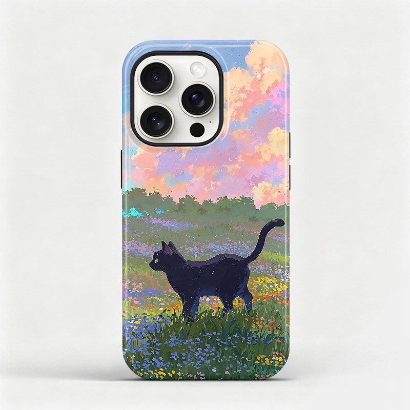 可爱猫猫适用苹果17promax手机壳iphone16磨砂软壳小米17磁吸保护套oppox9全包vivox300防摔华为pura70轻奢壳