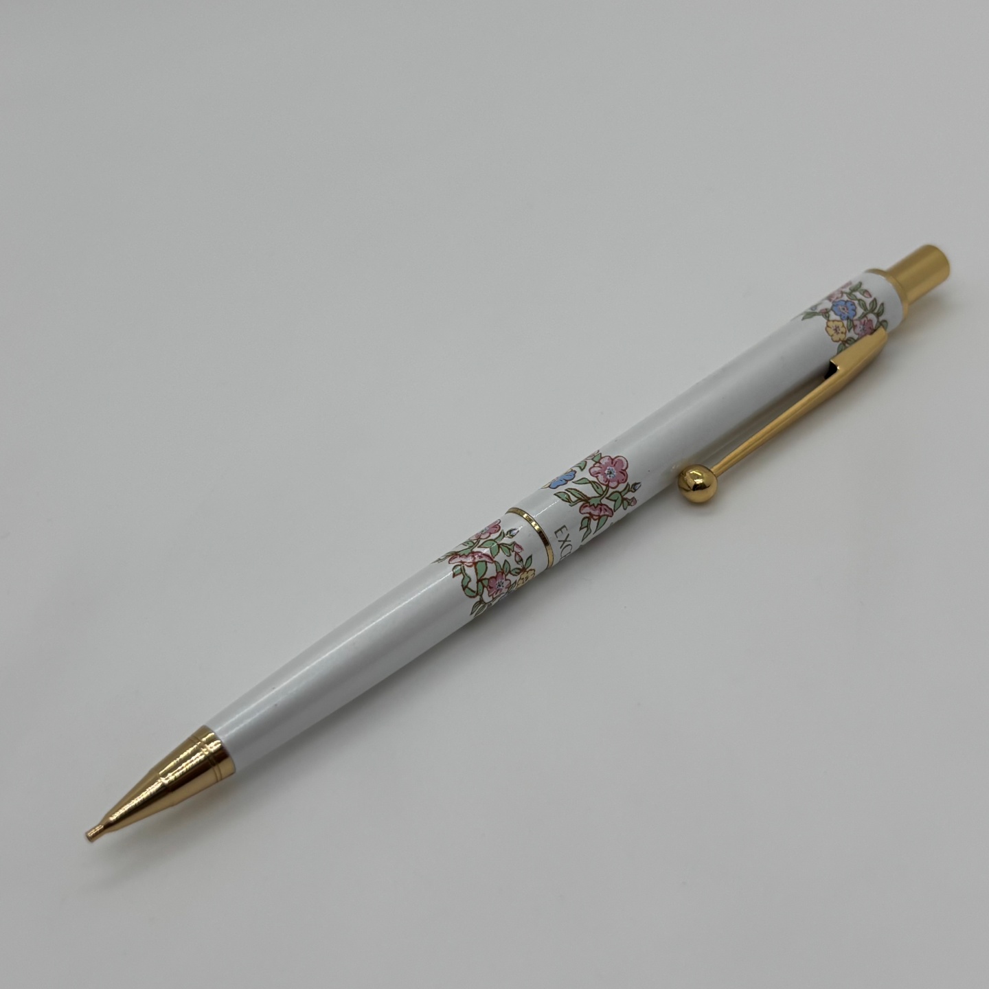 绝版老款90年代EXCEED系列复古风花卉款按压出芯自动铅笔0.5mm