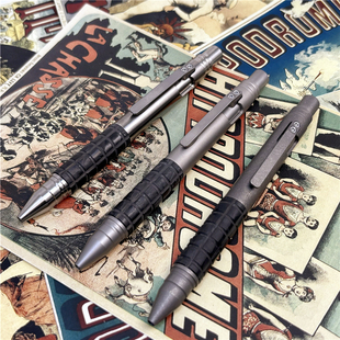 新款TC4钛合金碳纤维笔握加粗笔杆枪栓拨动出芯圆珠笔G2中性笔