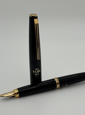 1980年代日本PLATINUM白金大号18K金尖口袋钢笔F尖送定制吸墨器
