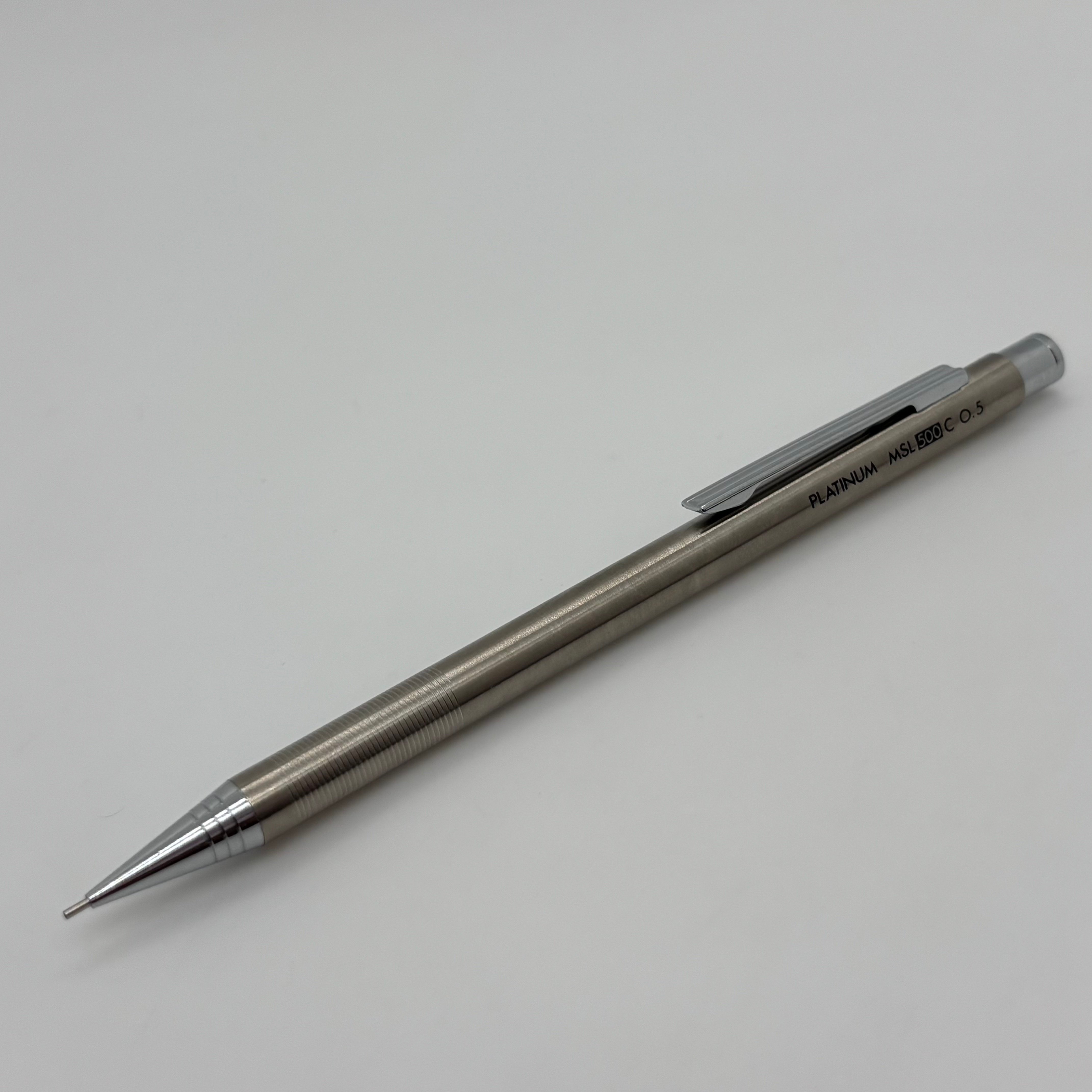 绝版老款80年代PLATINUM白金MSL500C金属按压出芯自动铅笔0.5mm