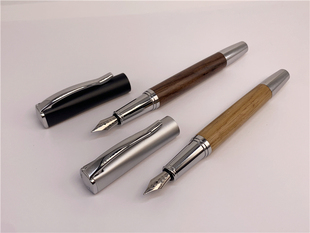 欧美简约商务风胡桃木榉木铱金尖重手感实木钢笔适合日常书写办公