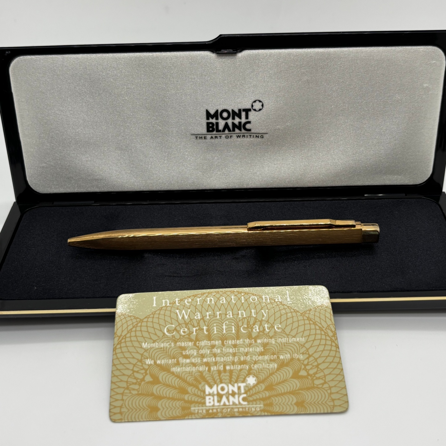 中古老款极稀有1980年代德国MONTBLANC万宝龙镀金按压出芯圆珠笔