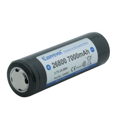 新品高容量Keeppower 26800 7000mAh 3.6v强光手电筒电池  P2680C