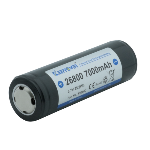 新品高容量Keeppower 26800 7000mAh 3.6v强光手电筒电池  P2680C